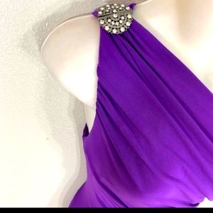 Ralph Lauren purple one shoulder jersey maxi dress/gown.